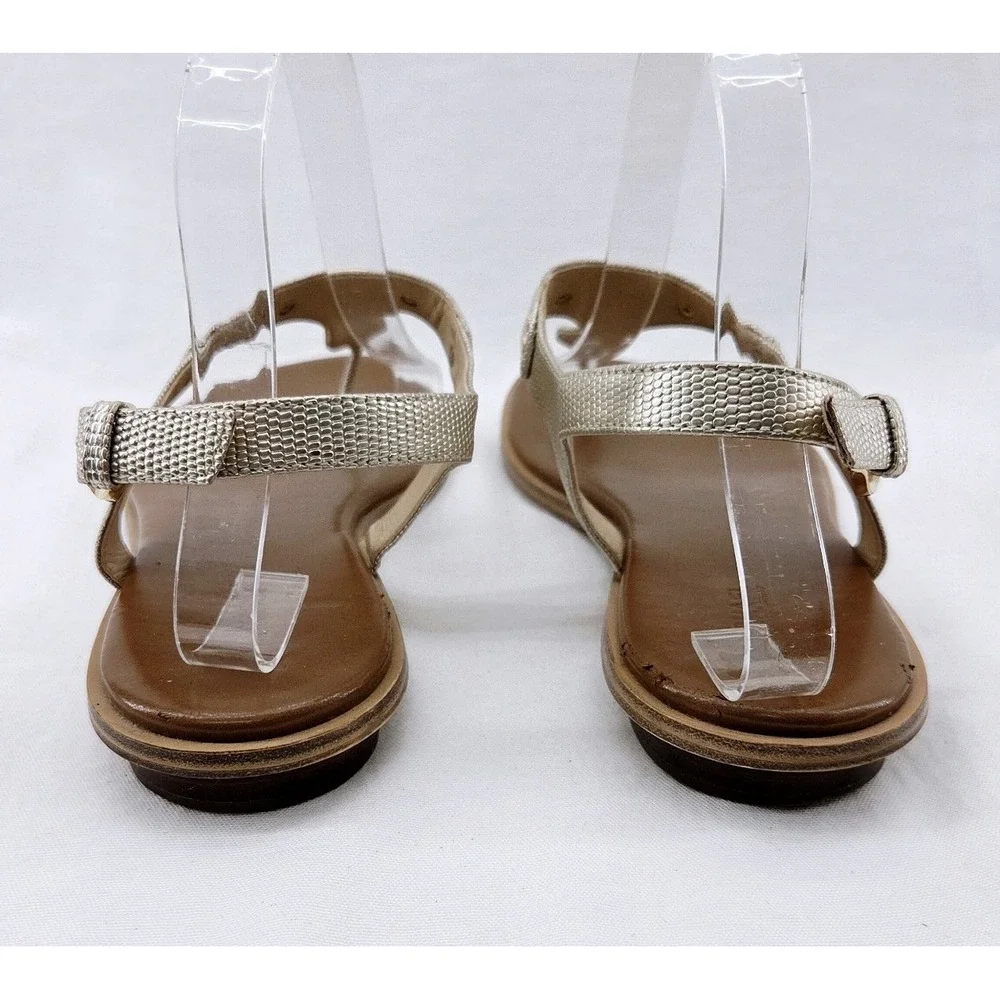 MICHAEL KORS Gold Women's T-Strap Sandals -‎ Size 9.5